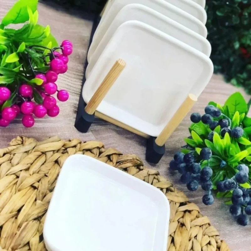 Seramista Seramik 3 Lü 19 Cmkare Sunumluk / Pasta Tabağı / Kahvaltılık